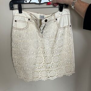 Cache Cream Lace Skirt